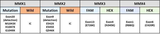 ddPIK3CA mutation test kit (IUO) version 1, MMX 구성