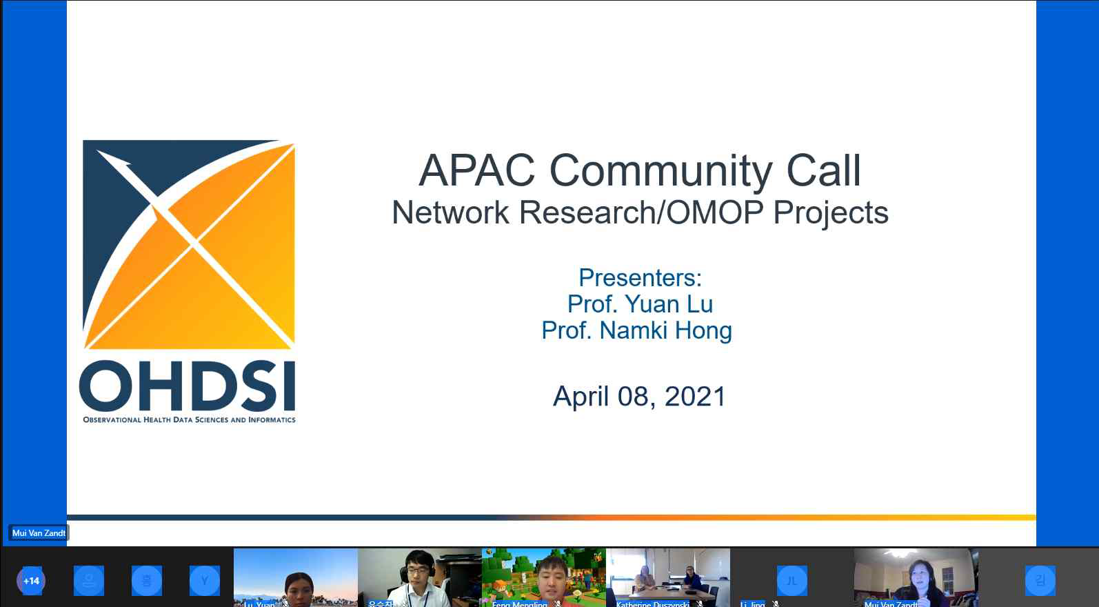 APAC Community Call 참여 화면