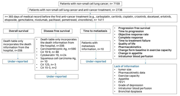 폐암 임상시험의 일차평가변수와 CDM을 활용한 일차평가변수 분석 가능성 여부 확인
