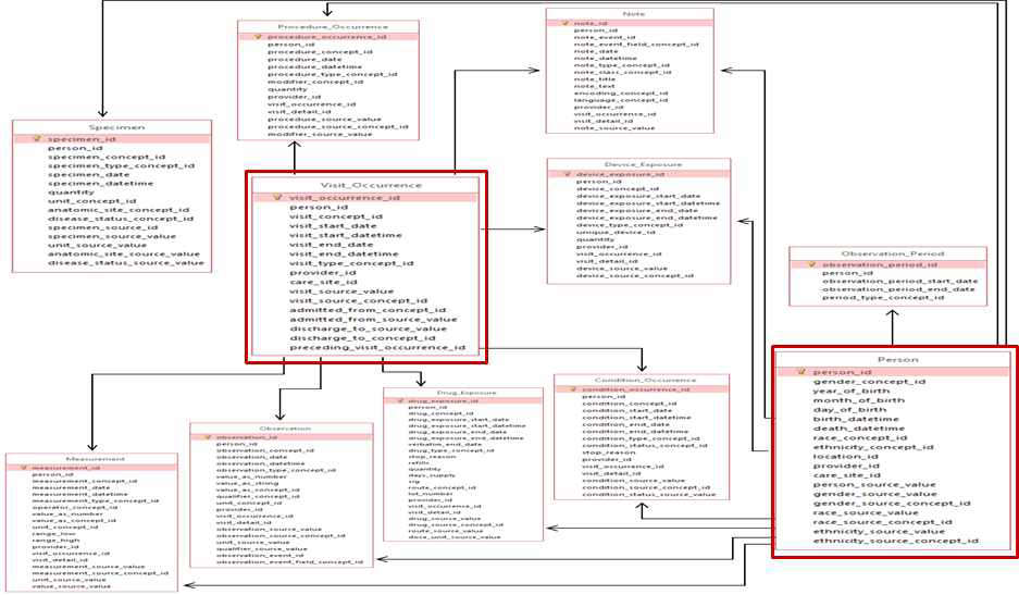 Standardized Clinical Data Table Schema