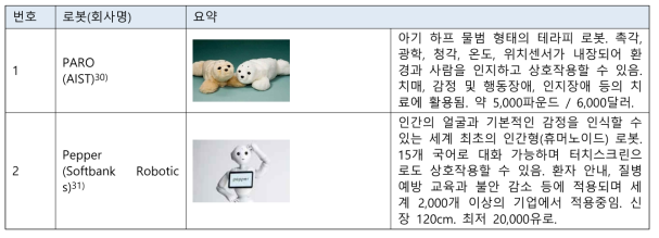 영국 정보의 돌봄 로봇 예시