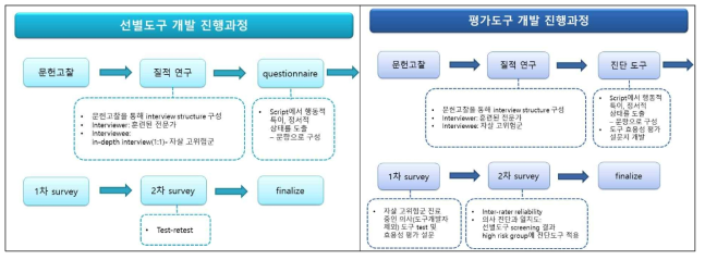 선별 및 평가도구 개발의 진행과정