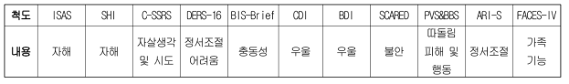 효과검증 11개 척도의 구성