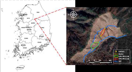 벌채부산물 수집시스템 연구대상지