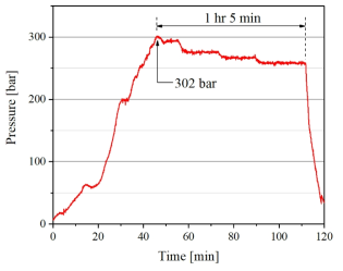 300 bar급 연소시험 결과: 압력변화