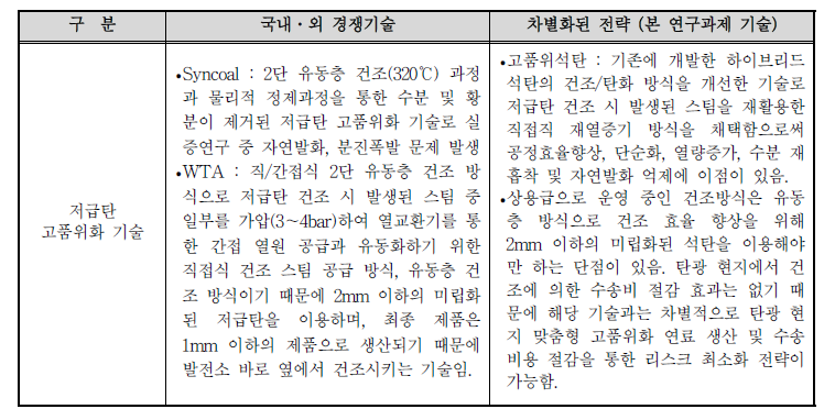 국내·외 경쟁기술 비교