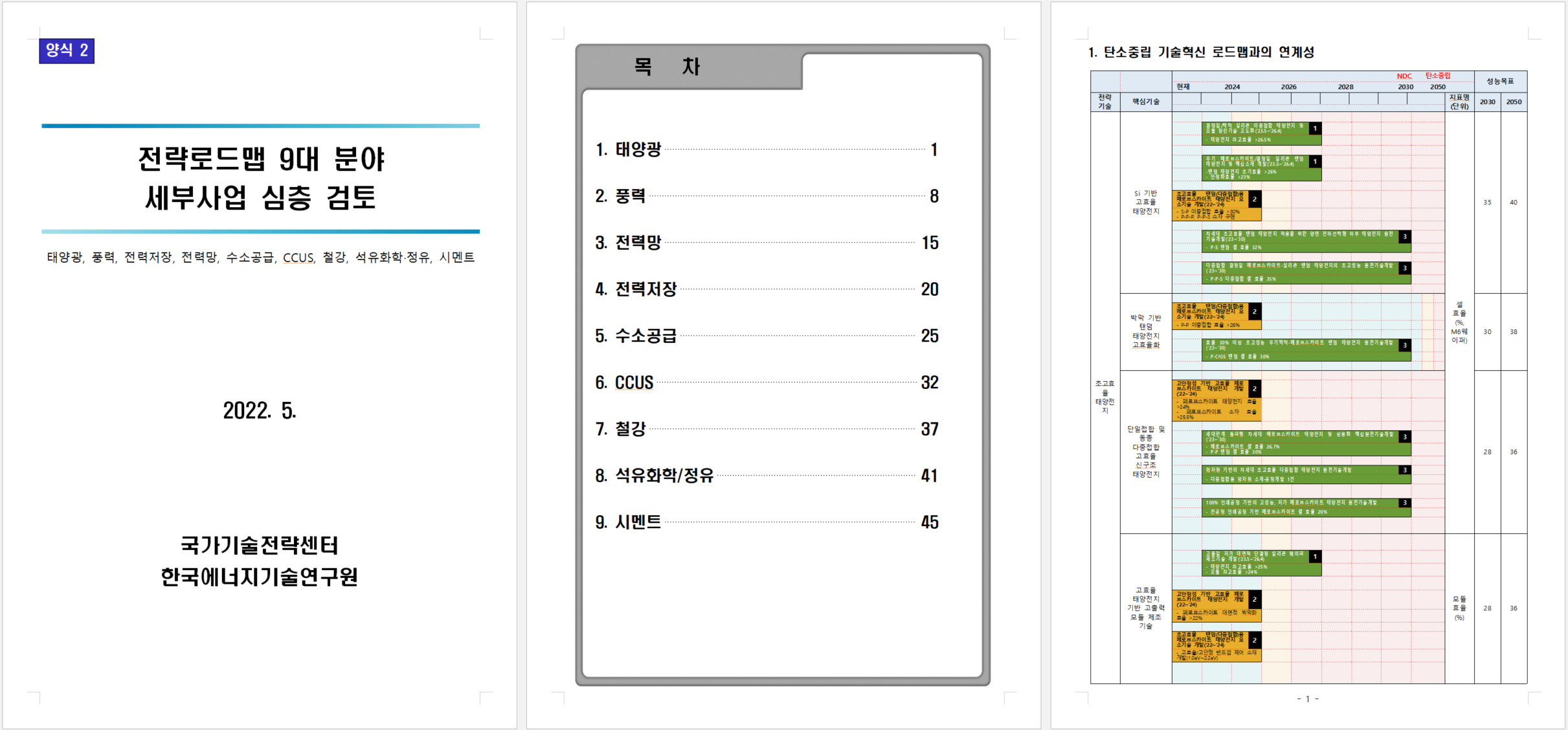 전략로드맵 9대 분야 세부사업 심층 검토(예시)