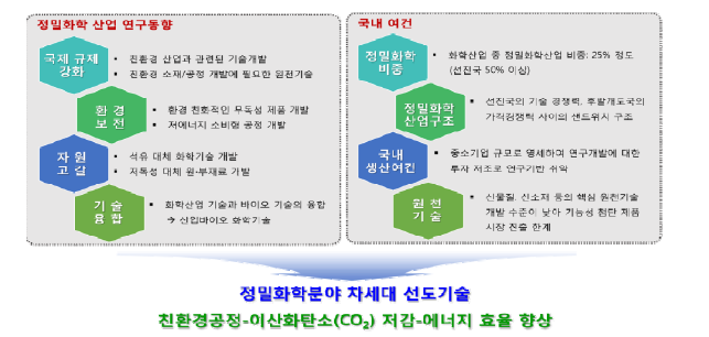 정밀화학 제조공정 연구동향 및 국내 여건