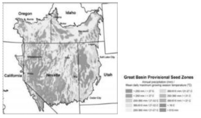 강수량 및 온도 변화를 고려한 종자 이동구역 구축(Youtie et al., 2012)