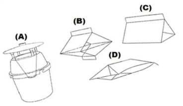 검정에 사용한 트랩 형태별 분류 : 버킷 트랩(A), 다이아몬드 트랩(B), 델타 트랩(C), 윙 트랩(D)