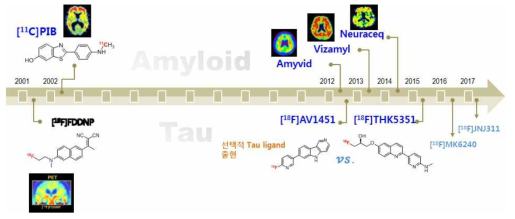 아밀로이드-PET 출시 이후 타우-PET 연구로 관심 이동