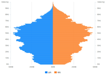 2020년 성별･연령별 인구구조