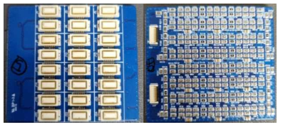 최적/최소화된 위치분배회로 PCB 앞, 뒷면