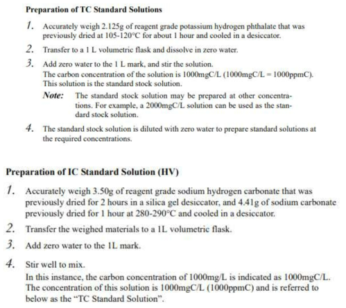 TC, IC 표준물질 제조방법