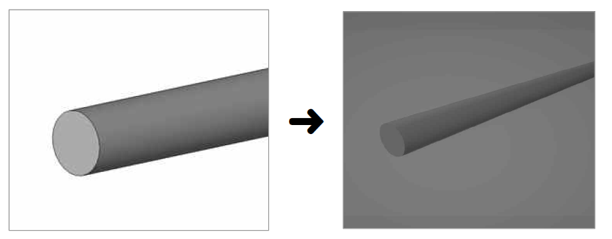 Revit 모델(좌)와 FBX 중립파일(우) - PVC 이중벽관