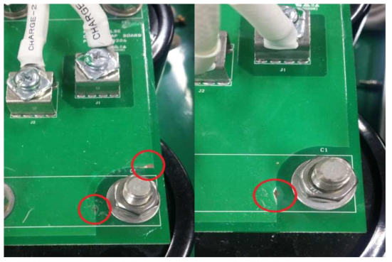 고압 트리거 펄스로 인한 PCB 패턴 파괴