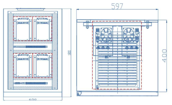공간 및 냉각 효율을 고려한 하수처리장 제어반 설계도 및 안정기 방열 구조