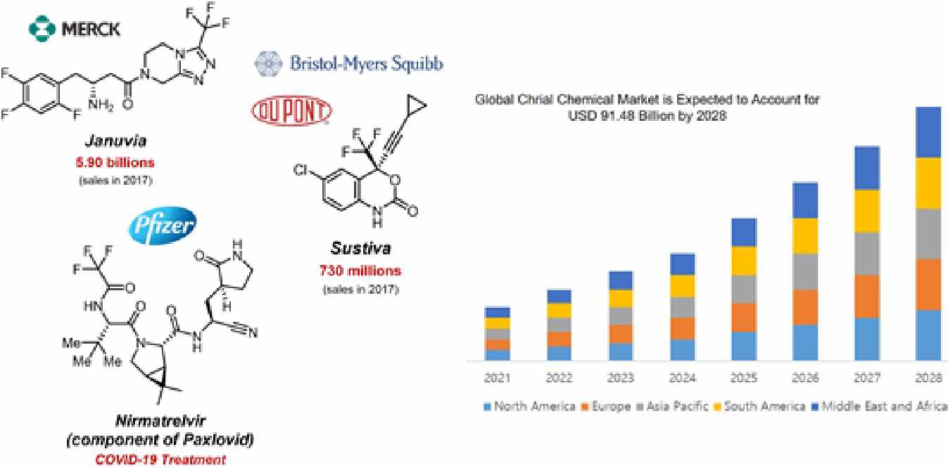 글로벌 카이랄 화학제품 시장의 규모 및 전망