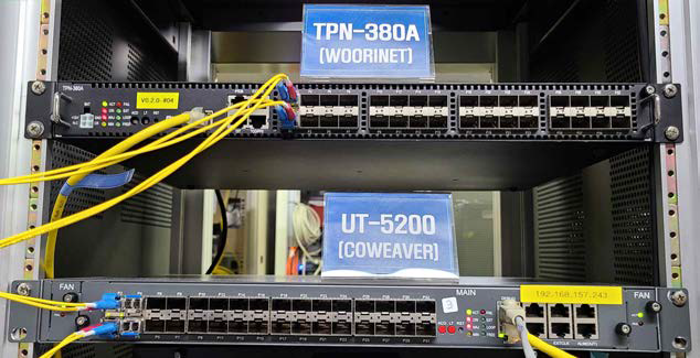 TSN 스위치 사진 (코위버 UT-5200, 우리넷 TPN-380A)