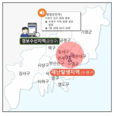 통신 기지국 운영 반경으로 인한 긴급재난문자 사례(2021.1 부산 수영구 화재)