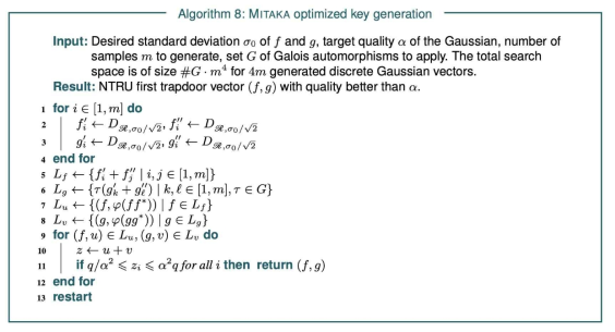 Mitaka KeyGen 알고리즘 (출처 : [EFG+22])