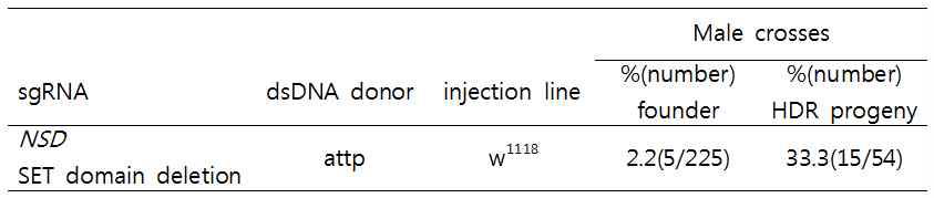 NSD SET domain deletion mutant 초파리 strategy