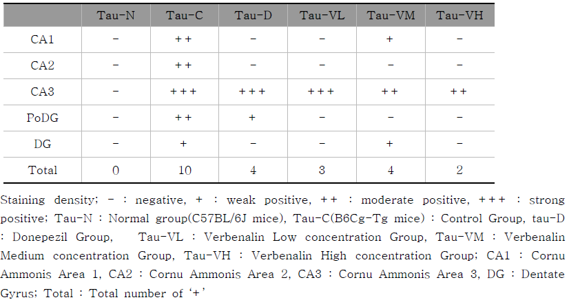 The change of Tau protein immunoreactive neurons in the C57BL/6J and B6Cg-Tg mice hippocampus