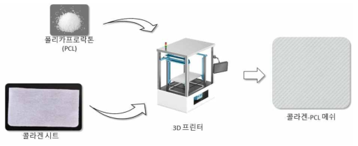 유방재건술에 적용 가능한 복합 나노섬유 구조체 제작 모식도