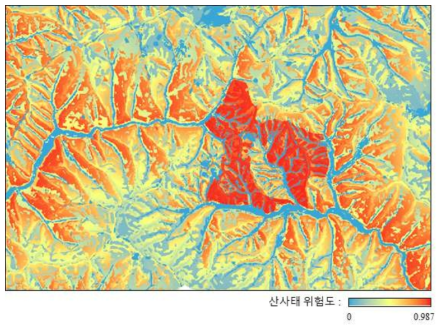 산사태 위험도(평찬군 진부면 봉산리)