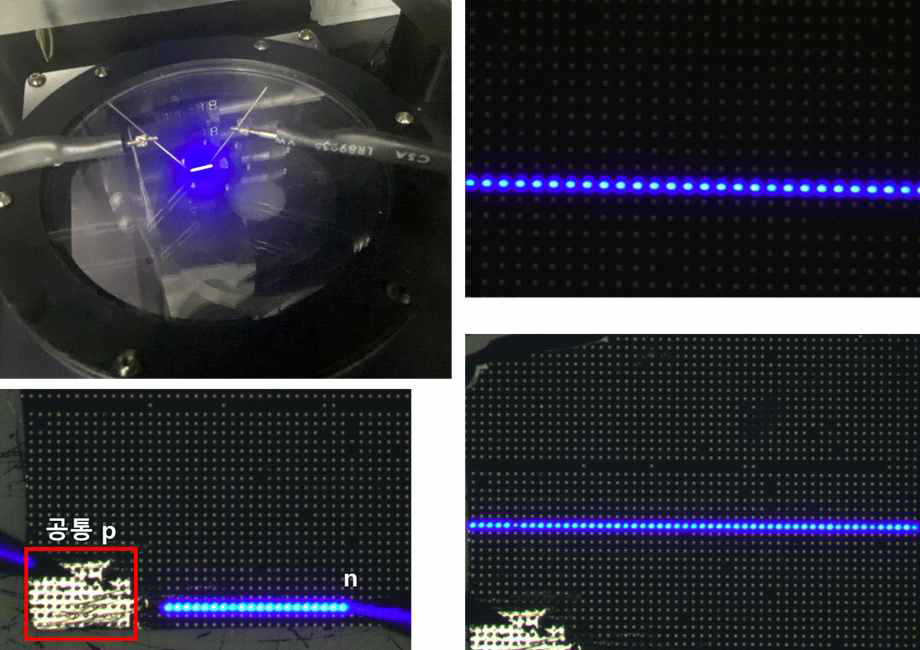 n-pad 증착 후 발광 이미지