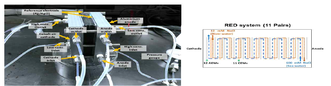 Al/air reverse-electrodialysis