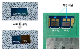 다중 채널 가스 센서 제작 과정(좌) 및 어레이 구조 사진(우)