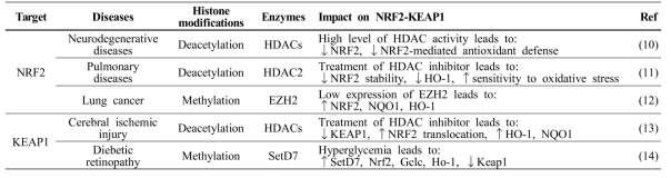 Studies on the epigenetic regulation of NRF2-KEAP1 pathway