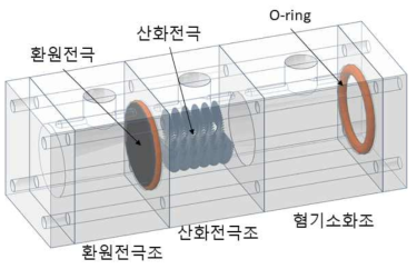 혐기소화조분리형 미생물전기분해전지의 모식도