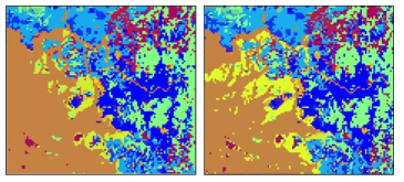 조간대 면적변화(좌: EGIS 토지입력자료, 우: EGIS+해양수산부 갯벌자료)