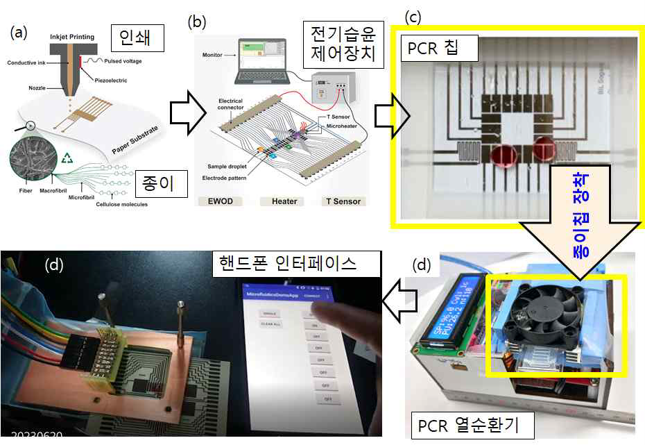 고속 PCR용 EWOD 구동식 종이칩 제조, 열순환과 액적 제어장치 및 형광 이미지 센싱 알고리듬 개발