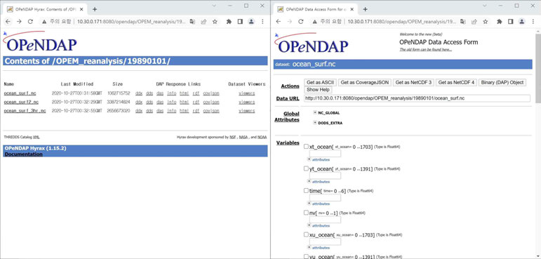 북서태평양 대용량자료 공유를 위한 OPeNDAP 서비스 구축