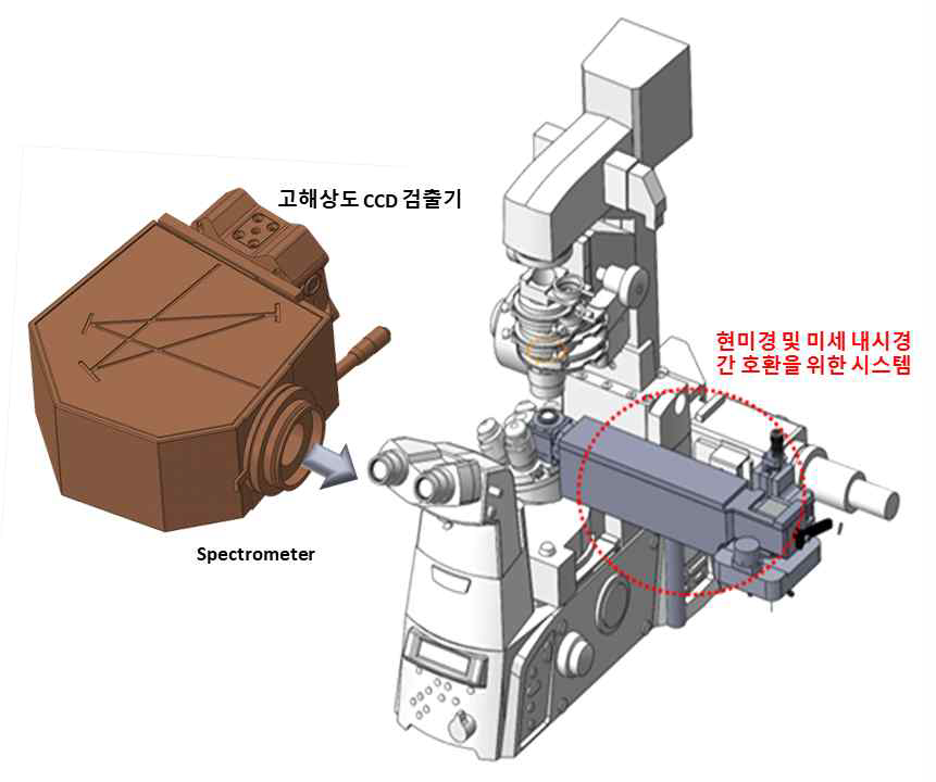미세 내시경 및 분광기 설치 개요도