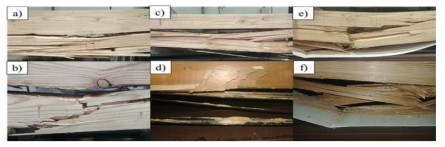 Failure modes for bending test