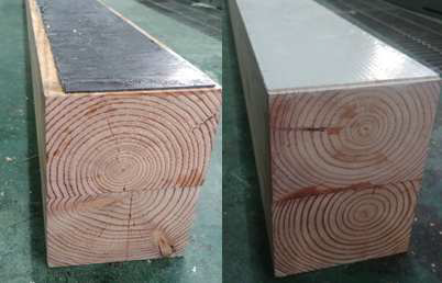 Reinforced laminated timber with FRP sheet