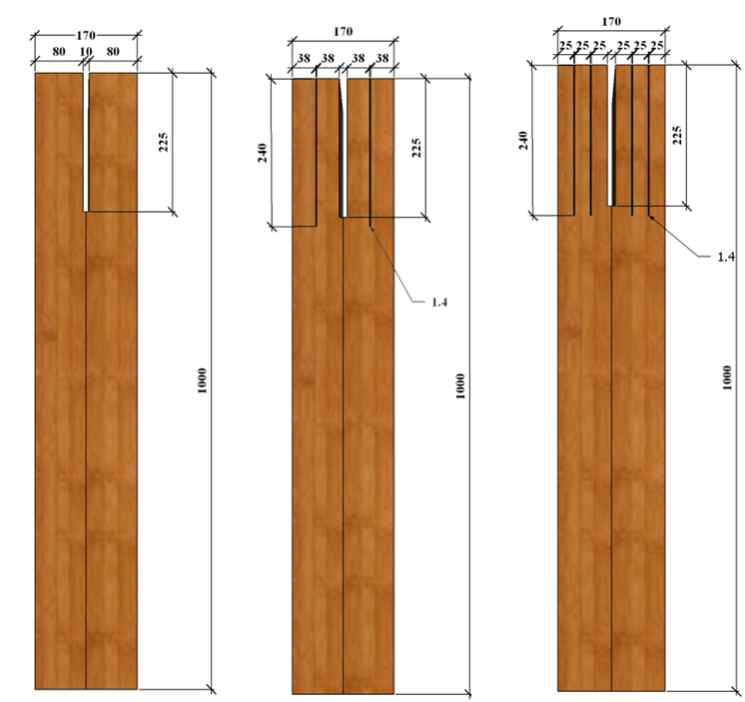 Shape of joints for moment resistance test