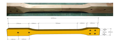 Tensile specimen of photograph and shape