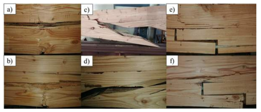 Failure modes of bending test specimens