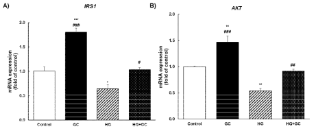 Effect of GCSW210 on mRNA expression of glucose metabolism in High-glucose induced zebrafish