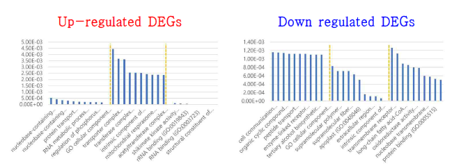 P-non. 내 IR64 대비 I-PS의 DEGs GO (gene ontology) classification