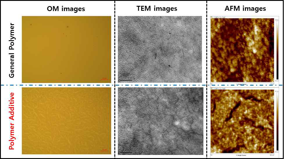 일반적인 고분자와 고분자 첨가제의 모폴로지 차이