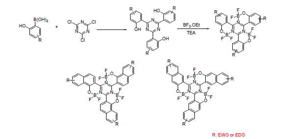 5차년도에 합성한 triazine derivaitve boron complex를 이용한 Hyperfluorescence 소재
