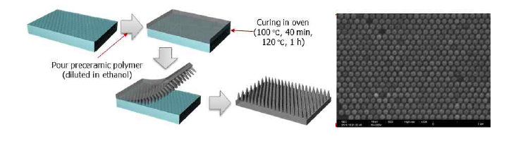 세라믹 전구체를 이용한 나노임프린트 및 이형후의 나노구조 표면