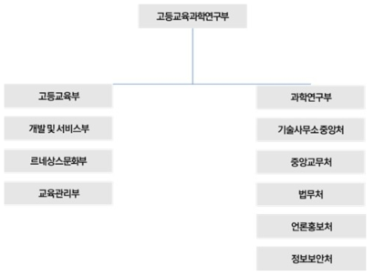 이집트 고등교육과학연구부 (MOHESR) 조직도