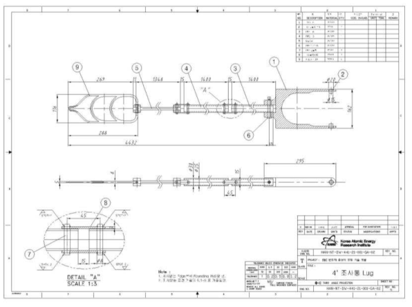 SiC 조사통 제작도면 (LUG 도면)